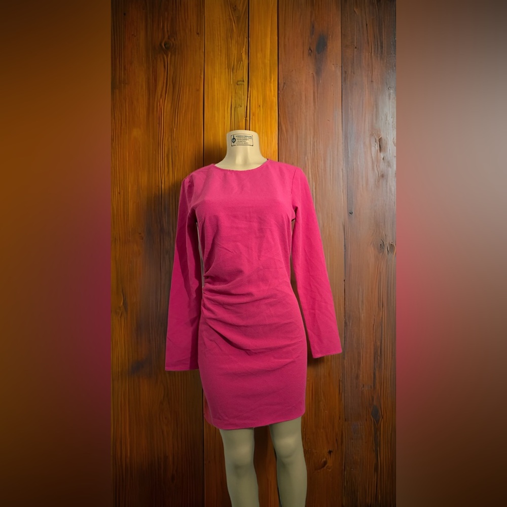 H&M Vibrant Pink Long Sleeve Dress